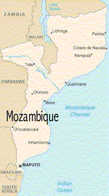 Mapa de Mozambique - Impresin para una lectura fcil.